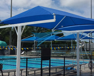 Fabric Bleacher Shade Structures