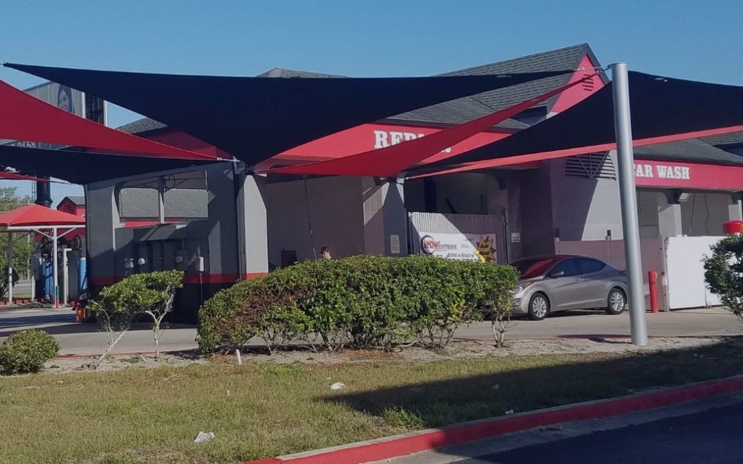 Car wash shade sails